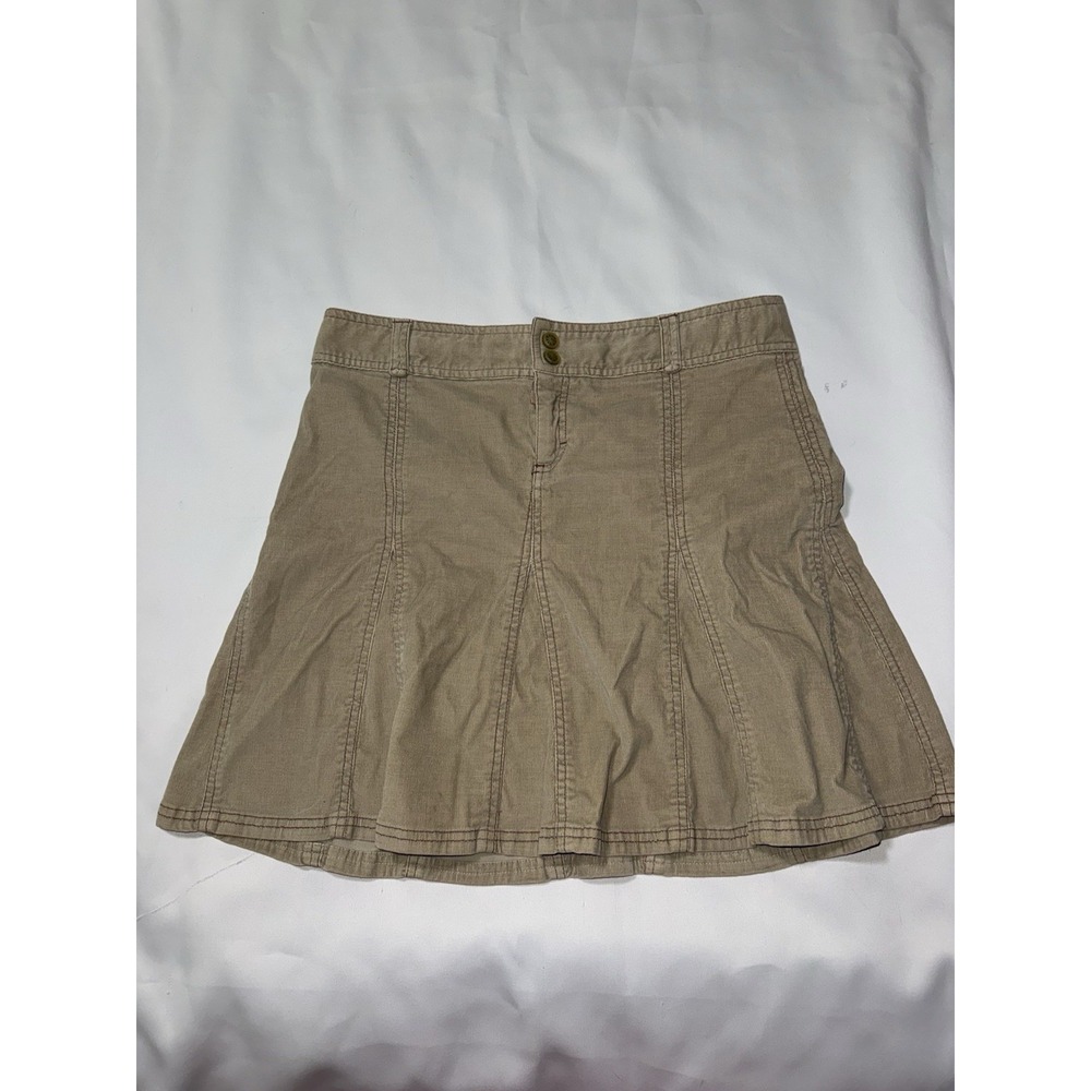 Athleta Khaki Mini Skirt Women's Size 8 Casual Flare‎ Cotton